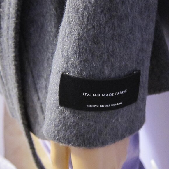 BABATON ARITZIA The CONNOR Coat Italian Grey Wool Belted Minimalist M - Picture 6 of 9